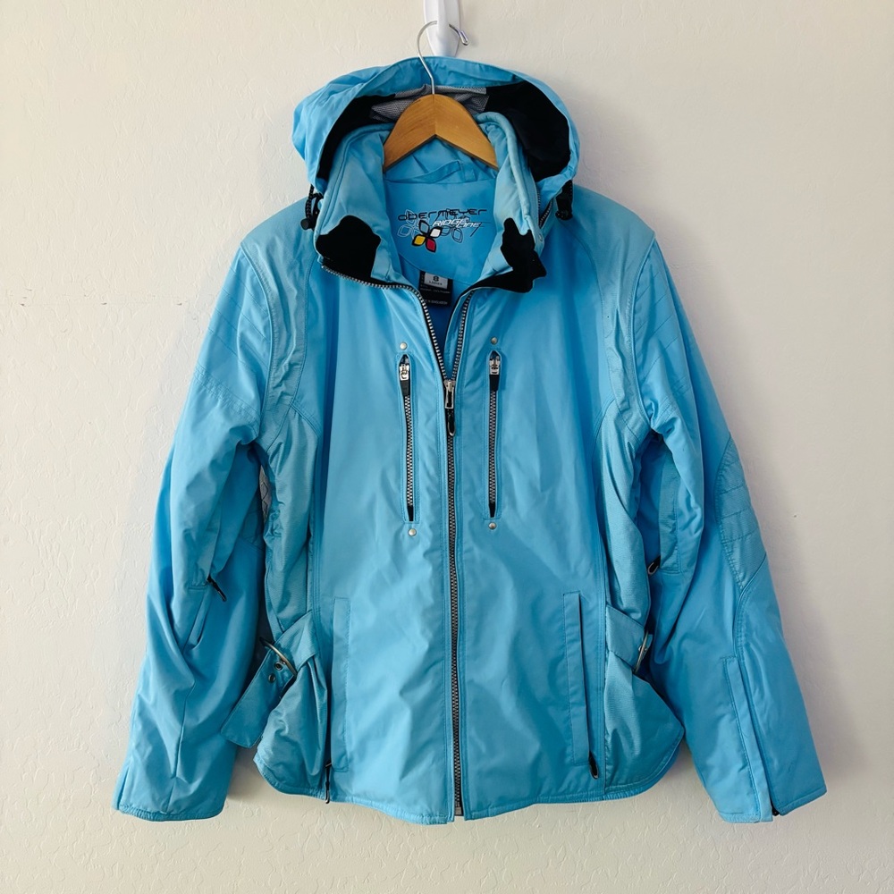 Obermeyer Women’s Ski Jacket Size 8 Blue Waterproof Insulated Winter Snow Coat